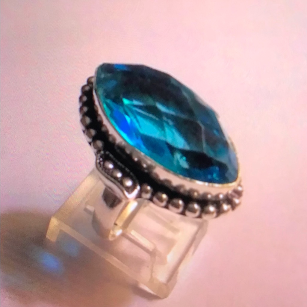 Blue Topaz 925 Sterling Silver Ring 115$